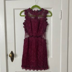 Deep red/purple lace dress